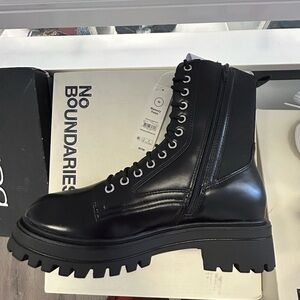 No Boundaries Black Combat Boots for Women